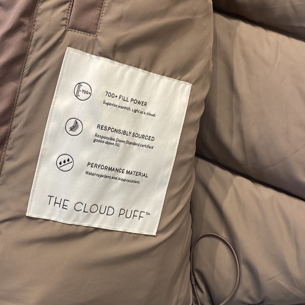 SOLD Aritzia Wilfred 2XS Stone Taupe Brown The Cloud Puff Jacket Short Zip Coat - Picture 6 of 7